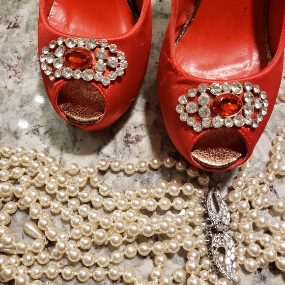 Red Rhinestone Heels - Picture 2 of 8